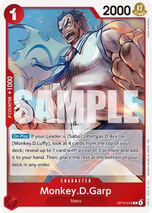 Monkey.D.Garp (OP13-016) [Carrying On His Will] Foil One Piece Single Bandai