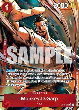 Monkey.D.Garp (Alternate Art) (OP13-016) [Carrying On His Will] Foil One Piece Single Bandai