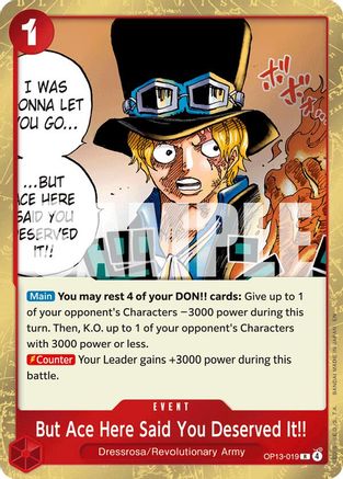 But Ace Here Said You Deserved It!! (OP13-019) [Carrying On His Will] Foil One Piece Single Bandai