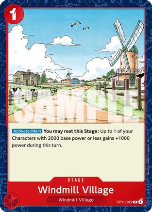Windmill Village (OP13-022) [Carrying On His Will] One Piece Single Bandai