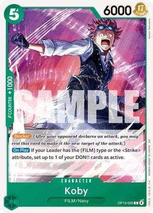 Koby (OP13-025) [Carrying On His Will] One Piece Single Bandai