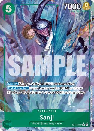 Sanji (Alternate Art) (OP13-027) [Carrying On His Will] Foil One Piece Single Bandai