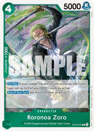 Roronoa Zoro (OP13-037) [Carrying On His Will] Foil One Piece Single Bandai