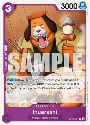 Inuarashi (OP13-061) [Carrying On His Will] One Piece Single Bandai