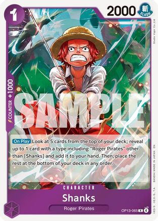 Shanks (065) (OP13-065) [Carrying On His Will] Foil One Piece Single Bandai