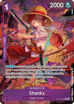 Shanks (065) (Alternate Art) (OP13-065) [Carrying On His Will] Foil One Piece Single Bandai