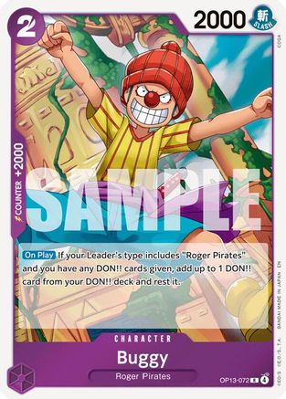 Buggy (OP13-072) [Carrying On His Will] Foil One Piece Single Bandai