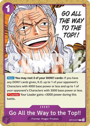 Go All the Way to the Top!! (OP13-077) [Carrying On His Will] One Piece Single Bandai