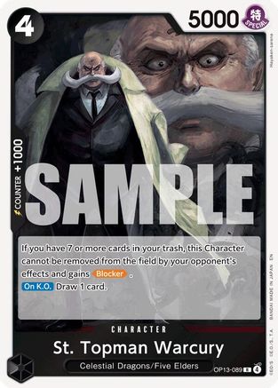 St. Topman Warcury (OP13-089) [Carrying On His Will] Foil One Piece Single Bandai