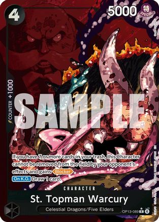 St. Topman Warcury (Alternate Art) (OP13-089) [Carrying On His Will] Foil One Piece Single Bandai