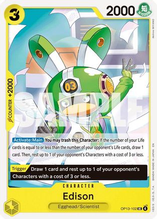 Edison (OP13-102) [Carrying On His Will] One Piece Single Bandai