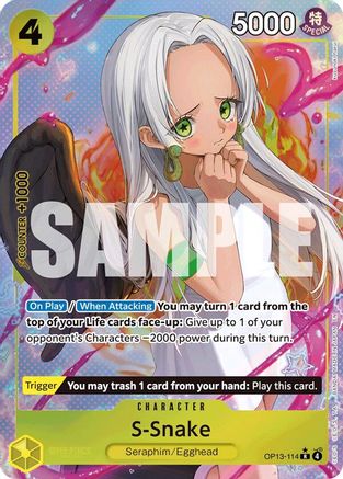S-Snake (Alternate Art) (OP13-114) [Carrying On His Will] Foil One Piece Single Bandai