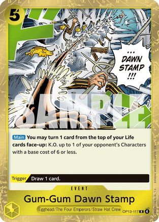Gum-Gum Dawn Stamp (OP13-117) [Carrying On His Will] Foil One Piece Single Bandai