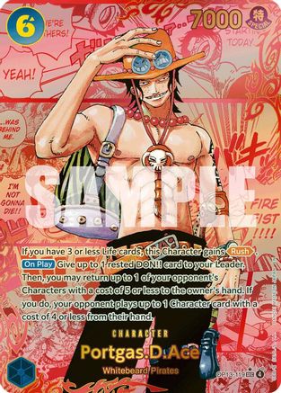 Portgas.D.Ace (119) (3rd Anniversary) (OP13-119) [Carrying On His Will] Foil One Piece Single Bandai