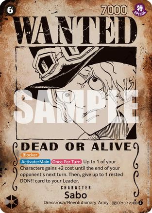 Sabo (120) (Wanted Poster) (OP13-120) [Carrying On His Will] Foil One Piece Single Bandai