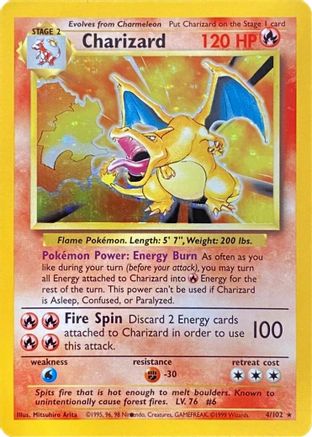 Charizard (Black Dot Error) (4) Holofoil [Vintage: Base Set] Pokemon Single Pokémon