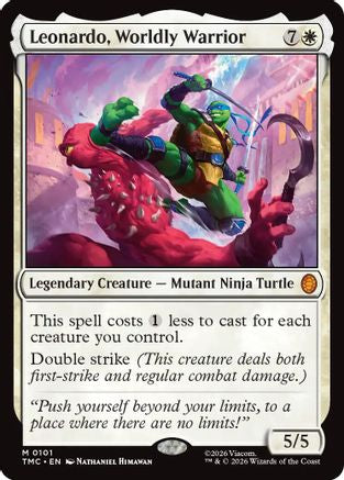 Leonardo, Worldly Warrior (TMC-101) [Commander: Teenage Mutant Ninja Turtles] MTG Single Wizards of the Coast