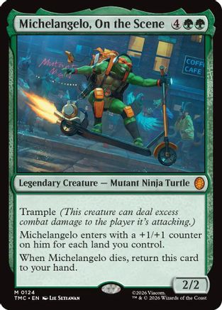 Michelangelo, On the Scene (TMC-124) [Commander: Teenage Mutant Ninja Turtles] MTG Single Wizards of the Coast