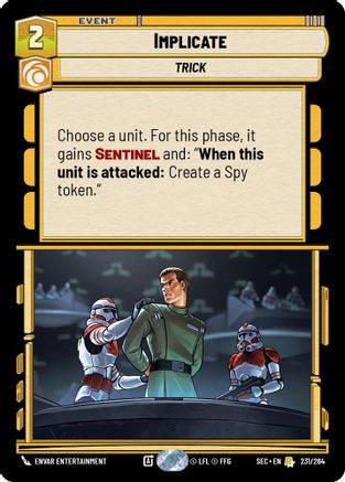 Implicate (231/264) [Secrets of Power] Star Wars: Unlimited Single Disney