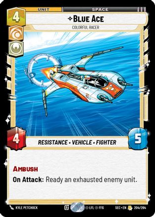 Blue Ace - Colorful Racer (204/264) [Secrets of Power] Star Wars: Unlimited Single Disney