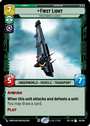 First Light - Threatening Elegance (88/264) [Secrets of Power] Star Wars: Unlimited Single Disney