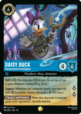 Daisy Duck - Paranormal Investigator (154/204) [Whispers in the Well] Cold Foil Lorcana Single Disney