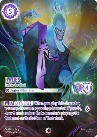 Hades - Looking for a Deal (Iconic) (242/204) [Whispers in the Well] Holofoil Lorcana Single Disney