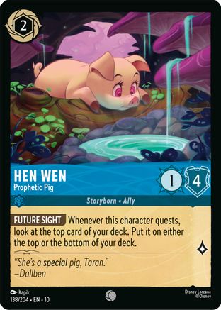 Hen Wen - Prophetic Pig (138/204) [Whispers in the Well] Cold Foil Lorcana Single Disney