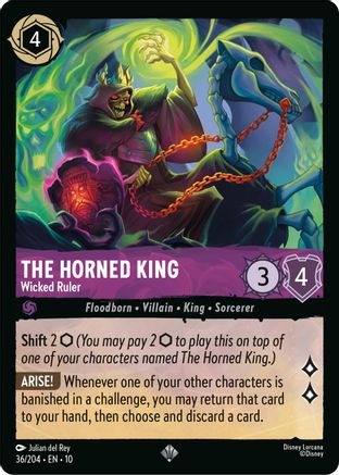 The Horned King - Wicked Ruler (36/204) [Whispers in the Well] Cold Foil Lorcana Single Disney