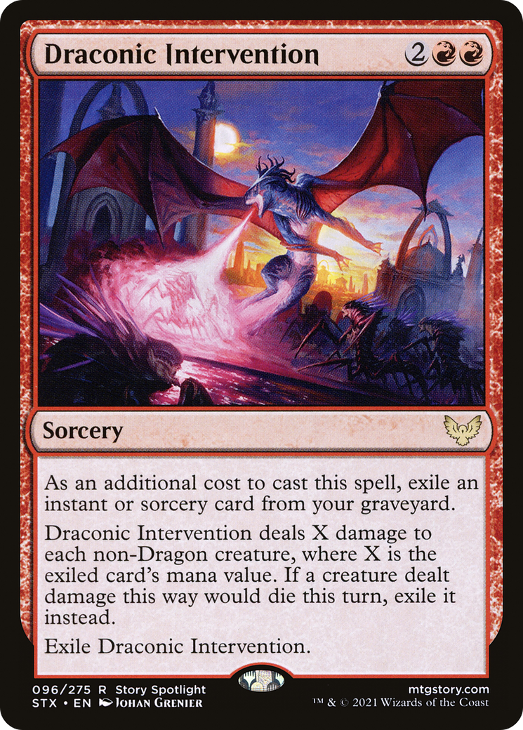 Draconic Intervention (STX-096) [Strixhaven: School of Mages] Foil MTG Single Wizards of the Coast