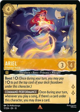 Ariel - Ethereal Voice (17/204) [Whispers in the Well] Cold Foil Lorcana Single Disney