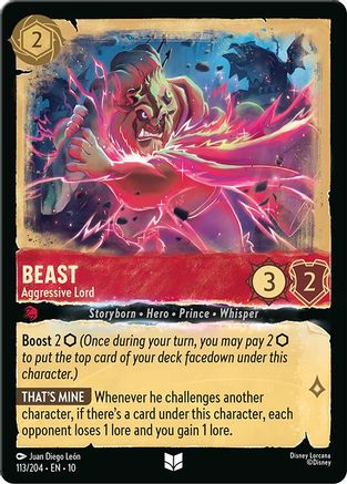 Beast - Aggressive Lord (113/204) [Whispers in the Well] Cold Foil Lorcana Single Disney