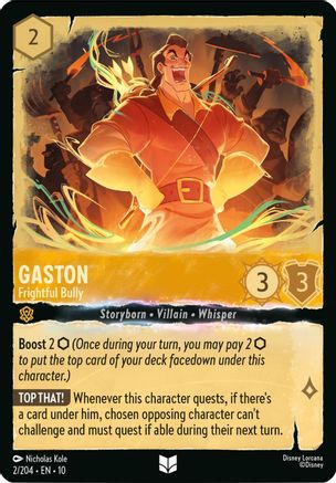 Gaston - Frightful Bully (2/204) [Whispers in the Well] Lorcana Single Disney