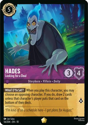 Hades - Looking for a Deal (56/204) [Whispers in the Well] Lorcana Single Disney