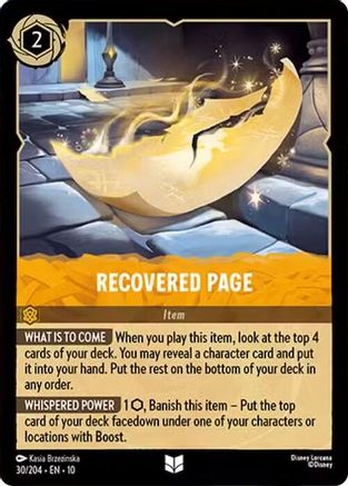 Recovered Page (30/204) [Whispers in the Well] Cold Foil Lorcana Single Disney