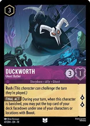 Duckworth - Ghost Butler (47/204) [Whispers in the Well] Cold Foil Lorcana Single Disney