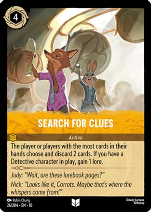 Search For Clues (26/204) [Whispers in the Well] Cold Foil Lorcana Single Disney