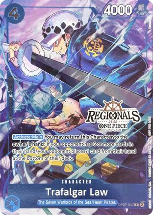 Trafalgar Law (CS 25-26 Regionals Textured Chase Promo) (OP07-047) [One Piece Promotion Cards] Foil One Piece Single Bandai