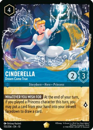 Cinderella - Dream Come True (155/204) [Whispers in the Well] Cold Foil Lorcana Single Disney