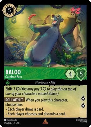 Baloo - Carefree Bear (85/204) [Whispers in the Well] Lorcana Single Disney