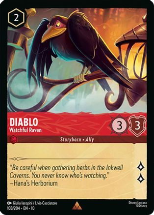 Diablo - Watchful Raven (103/204) [Whispers in the Well] Cold Foil Lorcana Single Disney