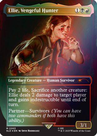 Ellie, Vengeful Hunter (Rainbow Foil) (SLD-2203) [Secret Lair Drop Series] Foil MTG Single Secret Lair Drop Series