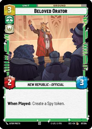 Beloved Orator (97/264) [Secrets of Power] Star Wars: Unlimited Single Disney