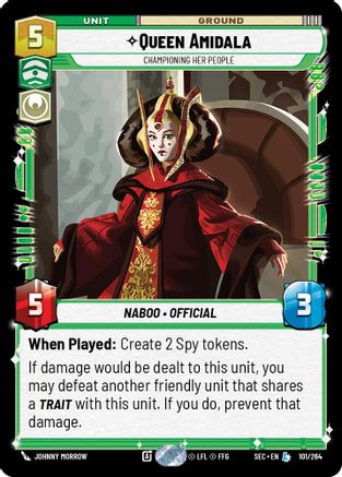Queen Amidala - Championing Her People (101/264) [Secrets of Power] Star Wars: Unlimited Single Disney