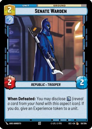 Senate Warden (59/264) [Secrets of Power] Star Wars: Unlimited Single Disney