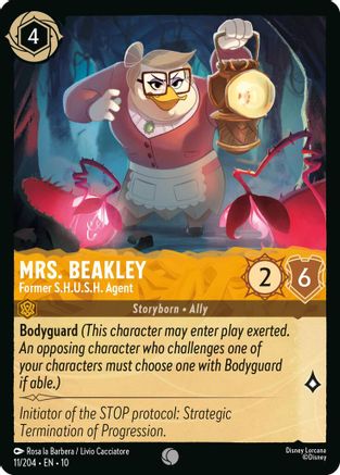 Mrs. Beakley - Former S.H.U.S.H. Agent (11/204) [Whispers in the Well] Cold Foil Lorcana Single Disney