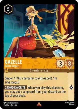 Gazelle - Ballad Singer (25/204) [Whispers in the Well] Cold Foil Lorcana Single Disney