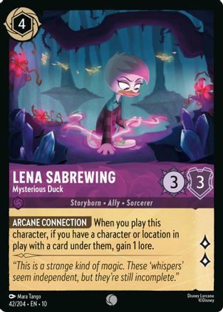 Lena Sabrewing - Mysterious Duck (42/204) [Whispers in the Well] Cold Foil Lorcana Single Disney