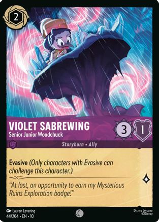 Violet Sabrewing - Senior Junior Woodchuck (44/204) [Whispers in the Well] Cold Foil Lorcana Single Disney