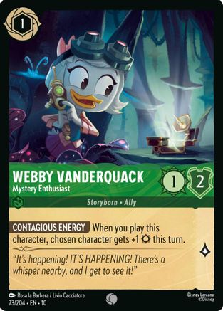 Webby Vanderquack - Mystery Enthusiast (73/204) [Whispers in the Well] Lorcana Single Disney